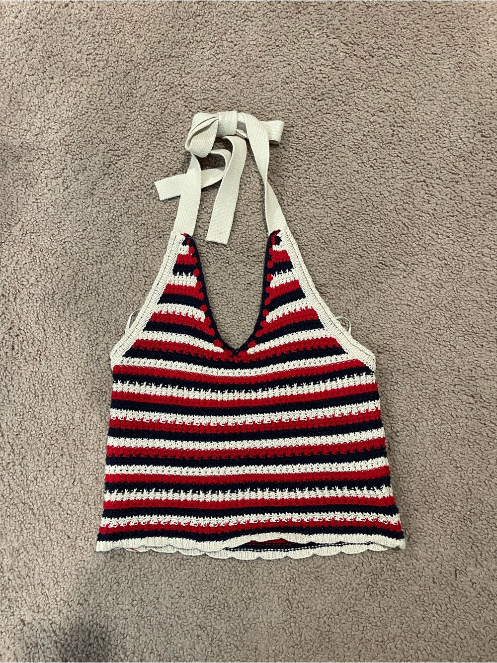 MOON & MADISON Summer Beach Y2K Crochet Halter Top
